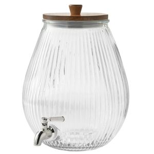 💜 New 2025 Pioneer Woman Ribbed Glass Beverage Dispenser